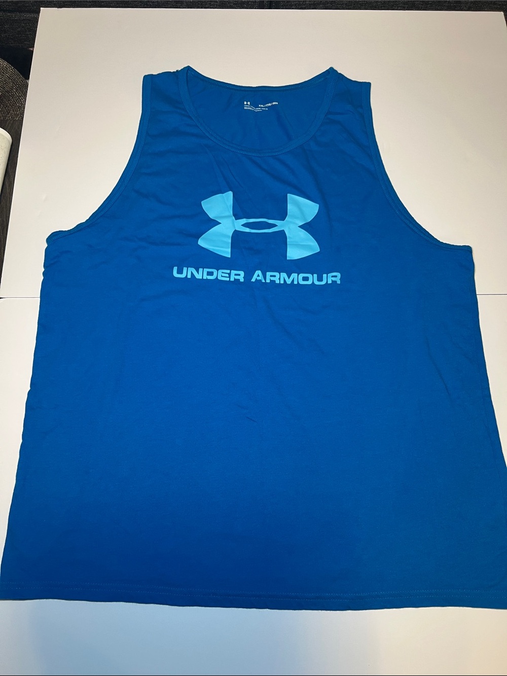 Under Armour Bright Blue Tank with Light Blue Logo